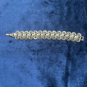 Vintage Coro silver tone Mid Century  bracelet 7”